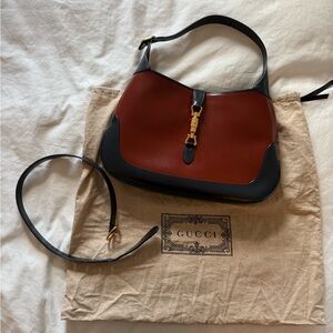 Gucci Jackie 1961 Medium - Boarded Dyana Lux Calfskin Bi-Color Red Mineral Blue